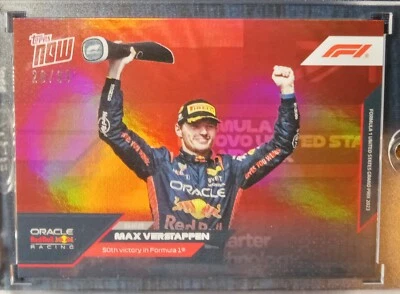 Max Verstappen /99 2023 Topps Now 50TH GRAND PRIX VICTORY RED PARALLEL #58  - Image 1 of 4