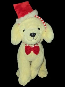 FAO Schwarz 12" Labrador Retriever Cachorro con Papá Noel Sombrero Diadema Peluche - Imagen 1 de 3