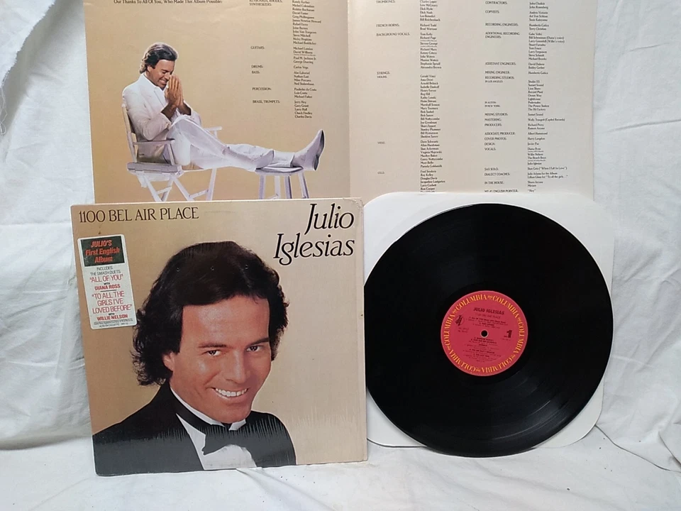 Julio Iglesias 1100 Bel Air Place Vinyl LP Columbia records QC 39157 1984 insert - Image 1 of 4