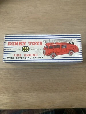 TODO ORIGINAL VINTAGE DINKY SUPERTOYS 955 CAMIÓN DE BOMBEROS CON ESCALERA EXTENSIBLE EN CAJA Foto 1 de 4