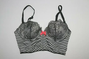Victoria's Secret Very Sexy Demi Longline Bustier Satin Striped Lace size 34B - Picture 1 of 6