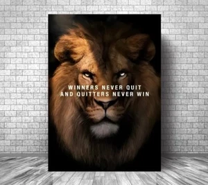 Gewinner kündigen nie und Quitters gewinnen nie Löwenmotivation - Bild 1 von 3