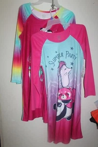 Wonder Nation 2 pack girl's long sleeve fleece sleep gowns Plus size XL - Picture 1 of 10