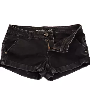 Celebrity Pink Womans Black Denim Short Shorts Size 5 Low Rise 2 in Inseam - Picture 1 of 15