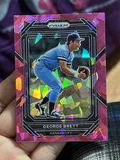 2023 Panini Prizm Baseball George Brett Pink Cracked Ice #81 Kansas City Royals