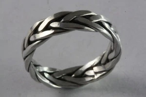MASSIVER BANDRING CELTIC KELTEN GEFLOCHTEN BIKER 925 ECHTSILBER SILBERRING / 296 - Bild 1 von 5