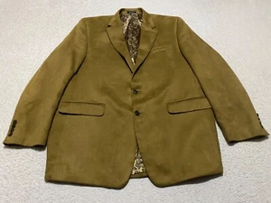Lauren Ralph Lauren Mens Blazer sz 44L Brown Paisley Lined Velvet Polyester - Picture 1 of 14