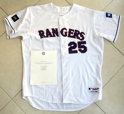 2005 Phil Nevin Texas Rangers Authentic Home Jersey. COA. Player Worn Jersey MLB - Image 1 of 4