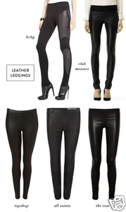New celebrity INC matte black soft leather like leggings sold out Size L   - Picture 1 of 3