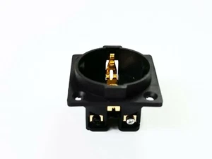 1x Hifi Grade Rhodium / Gold Plated Schuko Socket EU Power Chassis Europ - Picture 1 of 4