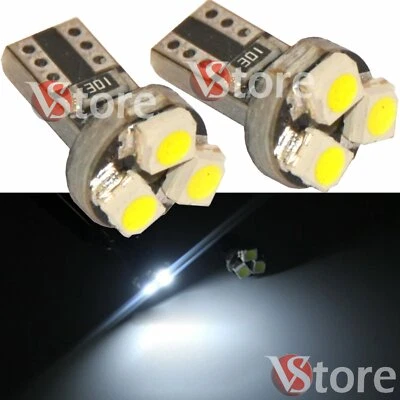 2 Lampade T5 3 LED SMD 3528 Canbus BIANCO Auto Cruscotto Luci Quadro Strumenti  - Immagine 1 di 3