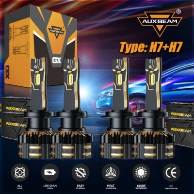 GX H7+H7 50000LM CANBUS LED Headlight Bulbs Kit For Mercedes-Benz C250 C300 C350 - Image 1 of 4