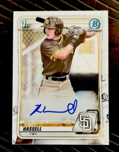 Robert Hassell III 2020 Bowman Draft 1st Chrome Auto RC Washington Nationals - Picture 1 of 2