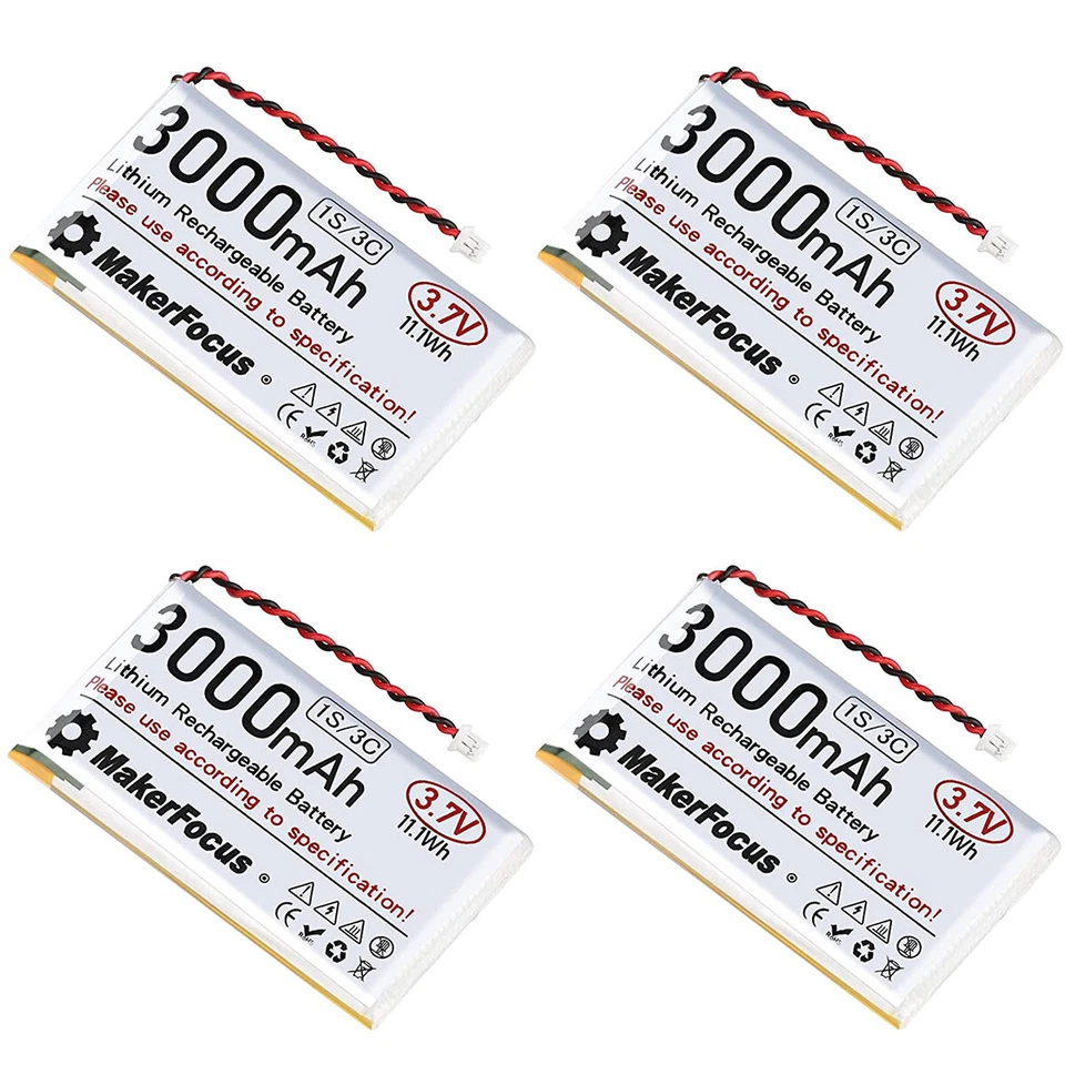 4 Stück 3000mAh 3,7V 1S ESP32 Lithium Batterien Micro JST 1,25 Stecker Lipo Akku - Bild 1 von 4