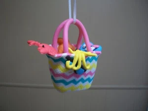 Tropical Beach Bag Sunglasses Crab Lobster Flip Flops Hanging XMas Ornament NWT - Picture 1 of 9