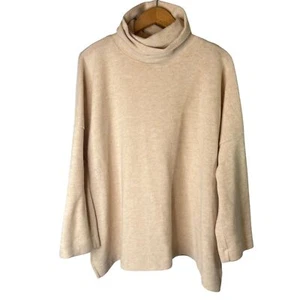 Nally & Millie USA Poncho Sweater One Size Cream Cozy Boho Neutral - Picture 1 of 10