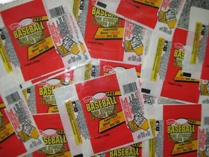 3 ESCASOS ENVOLTORIOS DE CERA ROJA FLEER 1987 error/variación sin tarjetas de béisbol originales - Imagen 1 de 2
