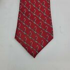Hardy Amies Necktie Men's Pure Silk Red Equestrian Whip And Horse Bit Tie