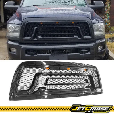 Parachoques delantero negro brillante para Dodge Ram 2500 3500 10-18 rejilla de malla superior con LED Foto 1 de 4