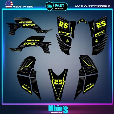 Yamaha YFZ 450 2003 a 2008 Yamaha YFZ450 YFZ450R Kit de gráficos Calcomanías ATV Foto 1 de 4