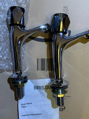 Bristan Club High Neck Knob Handle Basin, Bath & Sink Pillar Taps - Image 1 of 4
