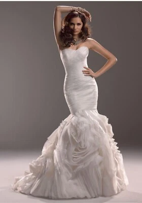 Maggie Sottero Primrose Off White Wedding Dress  10 Trumpet Corset Roses NEW! - Image 1 of 4