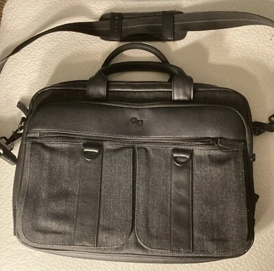 Bolso de hombro solo para computadora portátil, recortado en cuero Foto 1 de 4