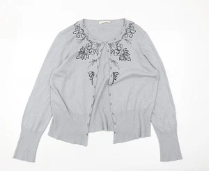 Austin Reed Women's Grey Cardigan, R, Embroidered Knit - Picture 1 of 12