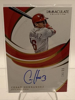 2019 Panini Immaculate Collection - Signatures Cesar Hernandez #S-CH /99 (AU) - Image 1 of 4