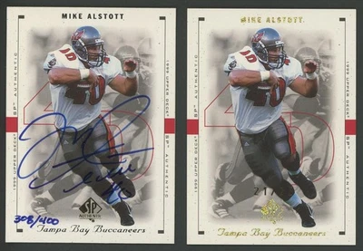 1999 SP Authentic MIKE ALSTOTT rare lot Buyback autograph & gold parallel 'd/25 - Image 1 of 2
