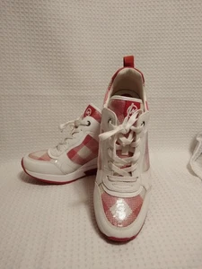 Michael Kors Christa Trainer Pailletten Glngham Schnürschuhe Damen Sneaker Größe 8 - Bild 1 von 15