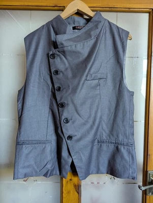 Abrigo de cama gris con cierre de botones sin mangas cuello alto Dablju para hombre talla XXL Foto 1 de 4
