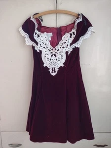 VTG Scott McClintock Off Shoulders Lace Dress Prom Formal Sz 10 80s *Read* - Picture 1 of 9