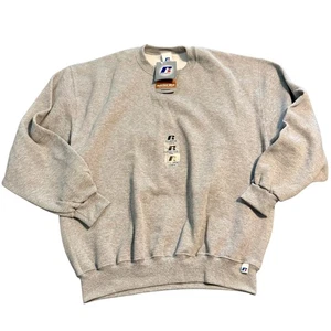 NEW VTG 90s Russell Athletic Grey Crewneck Sweatshirt Men XL Pullover NWT NOS - Picture 1 of 12