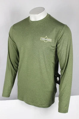 Volcom Men's Remy Crew Long Sleeve Shirt UPF50+ Green Heather - Image 1 of 4