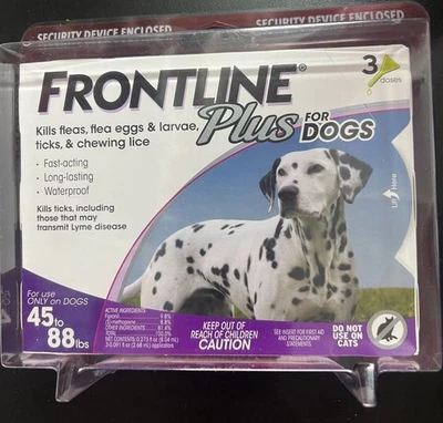 Frontline Plus para perros grandes 45-88 libras. 3 dosis aprobado por la EPA 7209 Foto 1 de 3