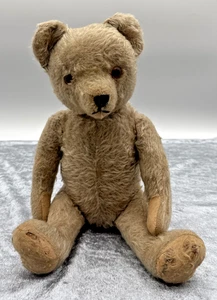 B572 Alt Mohair Teddybär Gelenkbär Pilzpfoten Sammlerstück 1950 Stimme sprechend - Bild 1 von 9