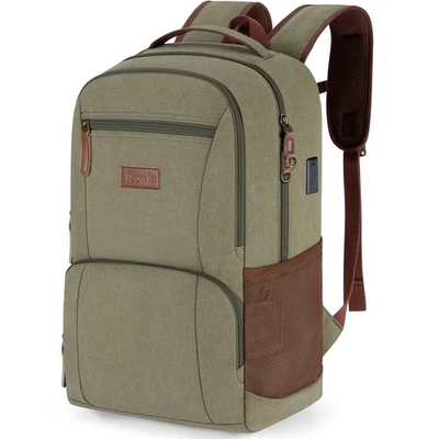 Canvas Laptop College Rucksack Damen und HerrenUni Arbeits Vintage Reiserucks... - Bild 1 von 4