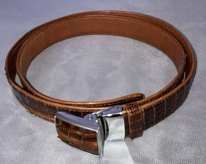 Krokodil Leder Gürtel 95cm LJB Diamond Line Pat.P.73050 Reptilleder Vintage - Bild 1 von 14