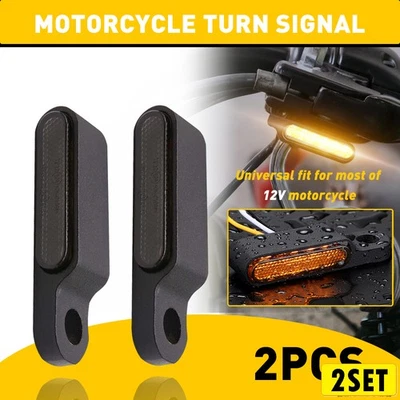 Juego de 2 luces intermitentes LED de giro cromadas ámbar para mini motocicleta para Honda Yama Foto 1 de 4