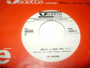DOORS - HELLO I LOVE YOU - 45 giri ITALY j-b PR0MO ECLECTION ex ! - Picture 1 of 1