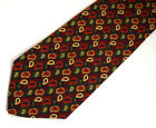 Faconnable Herren-Krawatte rot gelb grün Mini Paisley Seide 59" Designer