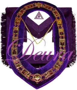 MASONIC Collar Council ROYAL & SELECT Master RSM MEMBER APRON HAND EMBROIDERED - Picture 1 of 1