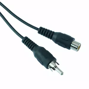 Black 5m Male Plug to Female Socket RCA Phono Extension Cable Lead Audio Video - Picture 1 of 1