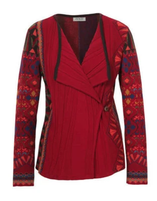 Ivko Knitwear Cardigan (Merino) Wool Geometric Red 72614 - Image 1 of 4