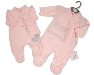 NEW Baby Girls Spanish Romany Sleepsuit Outfit ~ Flowers ~ NB-0-3-6M ~abg - Picture 1 of 3