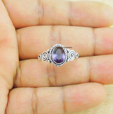 Amethyst gemstone ring 925 sterling silver handmade Gift US size 5 to 10 - Image 1 of 4