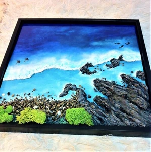 20X20 inc. pintura submarina de resina 3D oceánica, arte oceánico, arte de playa de resina - Imagen 1 de 9