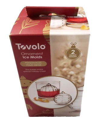 Ice Molds Round Stackable Slow Melting Dots Stripes Christmas Set of 2 Tovolo - Image 1 of 4