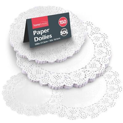 36 Pack White Paper Party Doilies - Round Lace Design For Weddings, Catering, Dessert Displays 6 thumbnail image